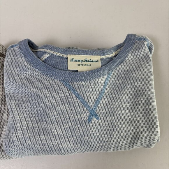 Tommy Bahama Reversible Barrier Beach Flip Crew Shirt Mens XXXL Gray Blue Lot - Picture 12 of 13